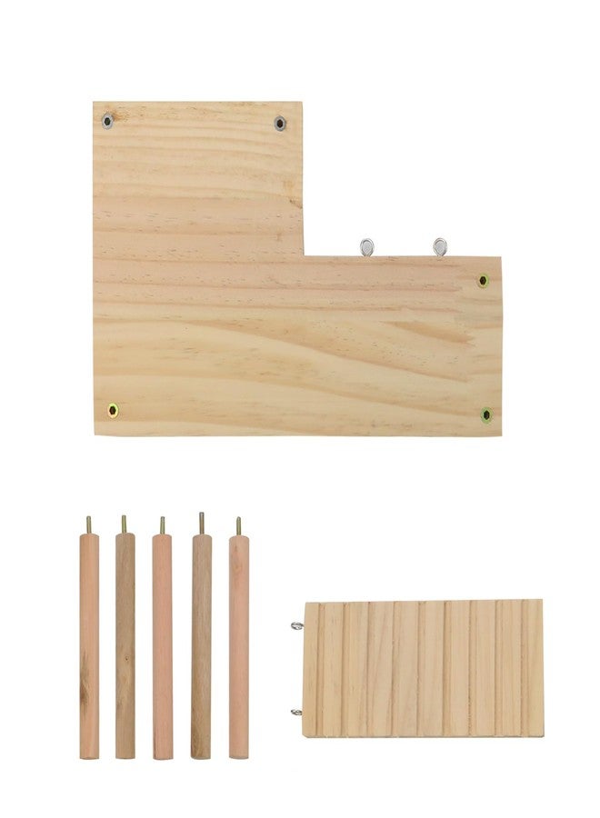 Meprotal Hamster Play Wooden Platform with Ladder Small Animal Standing Wood Platform for Guinea Pigs Chinchillas Gerbils Hamster Wooden Platform - Image 5